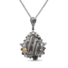 Stephen Dweck One of a Kind Natural Quartz White Pearl Grey Pearl Labradorite Smooth Phantom Quartz and Diamond 0.11ct Pendant in Sterling Silver with 18K Gold Diamond Pave Adam< Necklace