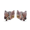 Stephen Dweck One of a Kind Pink Tourmaline Rose Gold Pearl Smooth Pink Chalcedony Pink Chalcedony Earring in Sterling Silver with 18K Gold Adam< Earrings