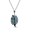 Stephen Dweck One of a Kind Turquoise Green Tourmaline Blue Topaz 18K Gold Bezel and Diamond 0.15ct Pendant in Sterling Silver with 18K Gold Diamond Pave Adam< Necklace