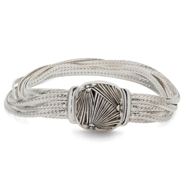 Stephen Dweck Orogento Seven Strand Liquid Chain Bracelet in Sterling Silver with Sunray Clasp< Bracelets