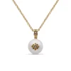 Stephen Dweck Pearlicious 10mm White Pearl and White Diamond Pendant in 18K Gold< Necklace