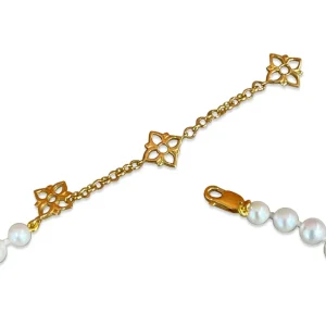 Stephen Dweck Pearlicious 4-6mm White Pearl and White Diamond 0.10ct Necklace in 18K Gold< Necklace