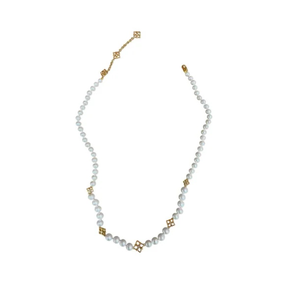 Stephen Dweck Pearlicious 4-6mm White Pearl and White Diamond 0.10ct Necklace in 18K Gold< Necklace
