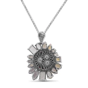 Stephen Dweck Rockrageous Hand Carved Natural Quartz Gold Lining Citrine Smoky Cognac and Champagne Quartz Pendant in Sterling Silver< Necklace
