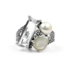 Stephen Dweck Rockrageous Natural Quartz Mother of Pearl and Pearl Ring in Sterling Silver< Rings