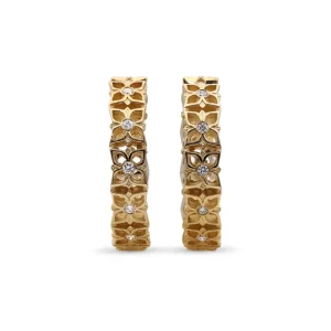 Stephen Dweck Signature White Diamond 0.10ct 5.10mm Hoop Earring in 18K Gold< Earrings