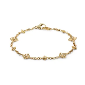 Stephen Dweck Signature White Diamond 0.15ct Diamond 5mm, 9mm Bracelet in 18K Gold< Bracelets