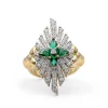 Stephen Dweck Sunray Emerald 0.85ct and Diamond 0.70ct Ring in 18K Gold< Rings