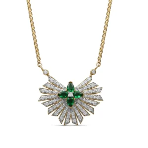 Stephen Dweck Sunray Emerald 0.55ct and Diamond 0.85ct Pendant in 18K Gold< Necklace