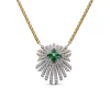 Stephen Dweck Sunray Emerald 0.55ct and Diamond 1.35ct Pendant in 18K Gold< Necklace