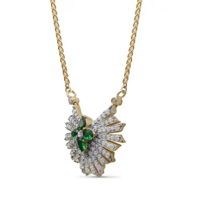 Stephen Dweck Sunray Emerald 0.55ct and Diamond 0.85ct Pendant in 18K Gold< Necklace