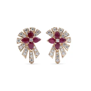 Stephen Dweck Sunray Ruby 0.64ct and Diamond 0.50ct Earring in 18K Gold< Earrings