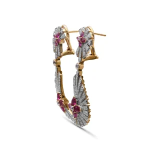 Stephen Dweck Sunray Ruby 2.20ct and Diamond 2.05ct Earring in 18K Gold< Earrings