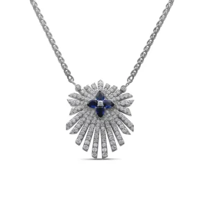 Stephen Dweck Sunray Sapphire 0.80ct and Diamond 1.35ct Pendant in 18K Gold< Necklace