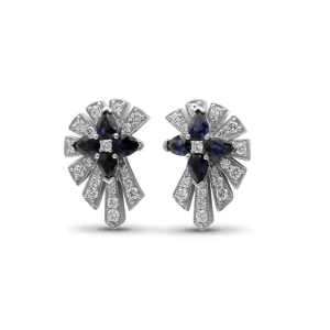 Stephen Dweck Sunray Sapphire 1.17ct and Diamond 0.58ct Earring in 18K Gold< Earrings