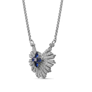 Stephen Dweck Sunray Sapphire 0.80ct and Diamond 0.85ct Pendant in 18K Gold< Necklace