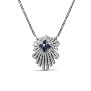 Stephen Dweck Sunray Sapphire 0.80ct and Diamond 1.35ct Pendant in 18K Gold< Necklace