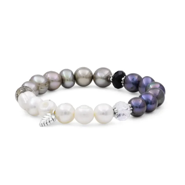 Stephen Dweck TerrAquatic 111.95ct Multi-Hued Pearls Black Onyx Natural and Smoky Quartz Bracelet in Sterling Silver-60MM< Bracelets