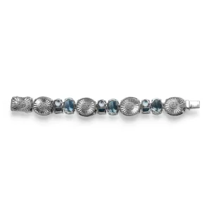 Stephen Dweck Terraquatic Hand Carved Labradorite London and Sky Blue Topaz Bracelet in Sterling Silver< Bracelets