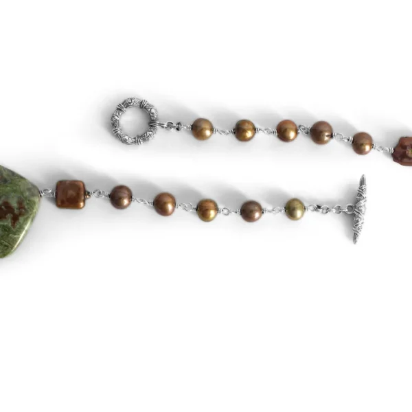 Stephen Dweck TerrAquatic Jasper and Pearl Necklace in Sterling Silver< Necklace