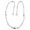 Stephen Dweck Terraquatic Long Single Strand of Smoky Qtz, Silver Pearls and Faceted Grey Mop with Sterling Silver Details< Necklace