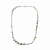 Stephen Dweck Terraquatic Multi-Hued Pearls and Natural Quartz Engraved Necklace in Sterling Silver< Necklace