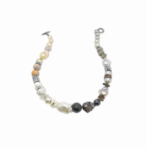 Stephen Dweck TerrAquatic Multi-Hued Pearls Herkimer Diamonds Galactical Smoky and Lavender Moon Quartz Various Agates and Chalcydony Necklace in Sterling Silver - 21.5In/54Cm< Necklace