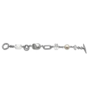 Stephen Dweck Terraquatic Natural Quartz and Pearl Bracelet in Sterling Silver< Bracelets