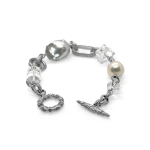 Stephen Dweck Terraquatic Natural Quartz and Pearl Bracelet in Sterling Silver< Bracelets