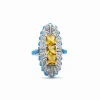 Stephen Dweck Terraquatic Turquoise Cabochon and Citrine Ring in Sterling Silver< Rings